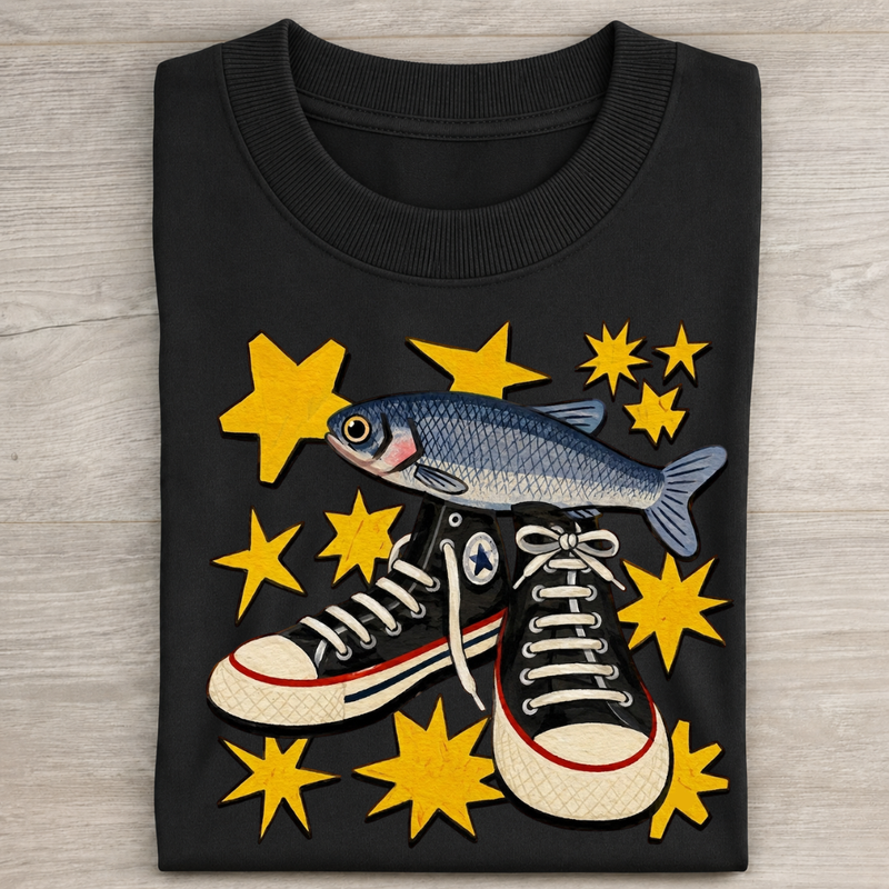 Camiseta Oversized Peixe De Sapato