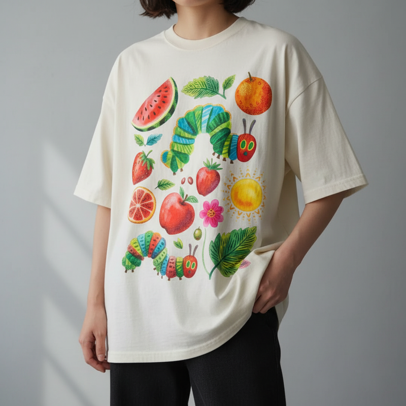 Camiseta Oversized Frutinhas De Verão — frente — Neko Mania